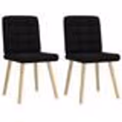 vidaXL Chaises à manger lot de 2 noir tissu