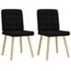 vidaXL Chaises à manger lot de 2 noir tissu