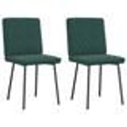 vidaXL Chaises à manger lot de 2 Vert foncé Velours