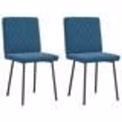 vidaXL Chaises à manger lot de 2 Bleu Velours