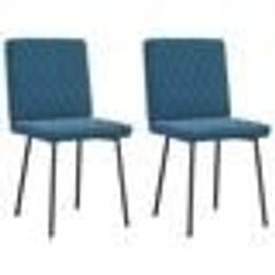 vidaXL Chaises à manger lot de 2 Bleu Velours