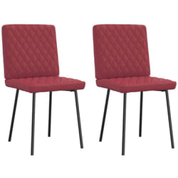 Vidaxl - Chaises à manger lot de 2 rouge bordeaux similicuir