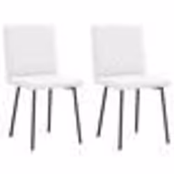 vidaXL Chaises à manger lot de 2 blanc similicuir