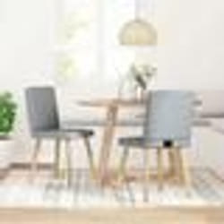 vidaXL Chaises à manger lot de 2 gris clair tissu