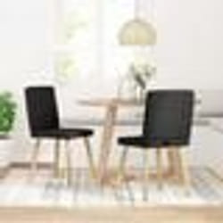vidaXL Chaises à manger lot de 2 noir tissu