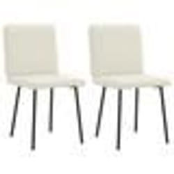 vidaXL Chaises à manger lot de 2 Crème Velours