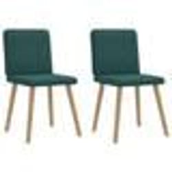 vidaXL Chaises à manger lot de 2 vert foncé tissu