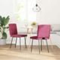 vidaXL Chaises à manger lot de 2 Rouge bordeaux Velours