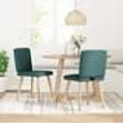 vidaXL Chaises à manger lot de 2 vert foncé tissu