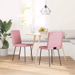 vidaXL Chaises à manger lot de 2 Rose Velours
