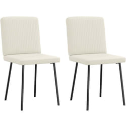 Vidaxl - Chaises à manger lot de 2 Crème Velours