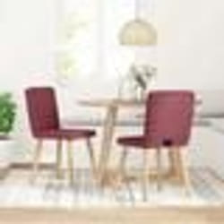 vidaXL Chaises à manger lot de 2 rouge bordeaux tissu