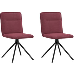 Vidaxl - Chaises à manger lot de 2 rouge bordeaux tissu