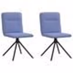 vidaXL Chaises à manger lot de 2 bleu jean tissu
