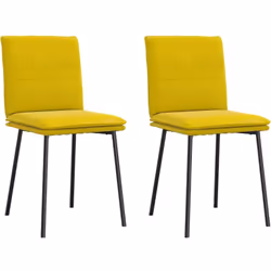 Vidaxl - Chaises à manger lot de 2 Jaune Velours