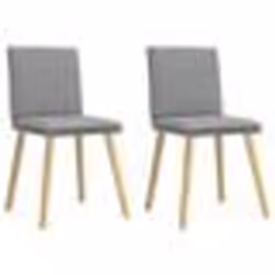 vidaXL Chaises à manger lot de 2 gris clair tissu
