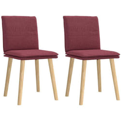 Vidaxl - Chaises à manger lot de 2 rouge bordeaux tissu