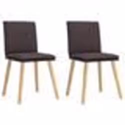 vidaXL Chaises à manger lot de 2 marron foncé tissu
