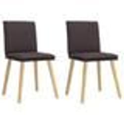 vidaXL Chaises à manger lot de 2 marron foncé tissu