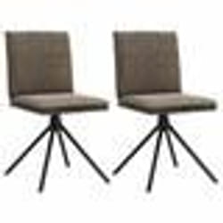 vidaXL Chaise à manger gris foncé similicuir daim