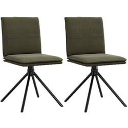 Vidaxl - Chaise à manger vert armée similicuir daim