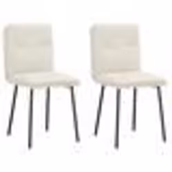 vidaXL Chaises à manger lot de 2 Crème Velours