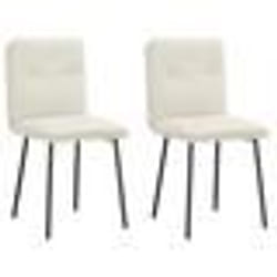 vidaXL Chaises à manger lot de 2 Crème Velours