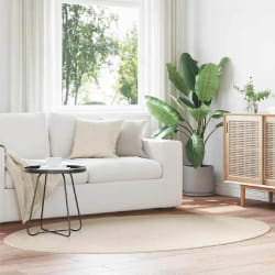 vidaXL Tapis Beige Ovale