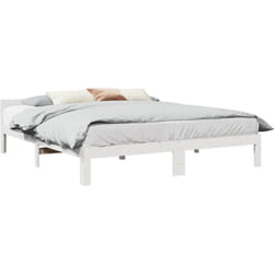 Vidaxl - Cadre De Lit Sans Matelas Blanc 160x200 Cm Bois De Pin Massif