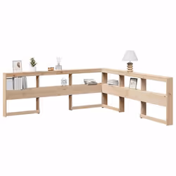 vidaXL Tête de lit de bibliothèque en forme de L bois massif de pin tête de lit tête de lit avec rangement tête de lit 859253