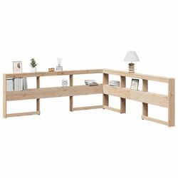 vidaXL Tête de lit de bibliothèque en forme de L bois massif de pin tête de lit tête de lit avec rangement tête de lit 859253