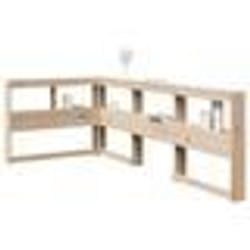 vidaXL Tête de lit de bibliothèque en forme de L bois massif de pin tête de lit tête de lit avec rangement tête de lit 859289