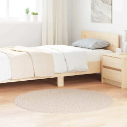 vidaXL Tapis - Crème Rond Polyester Ø 120 cm