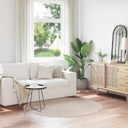 vidaXL Tapis Rond - Crème Polyester Ø 160 cm