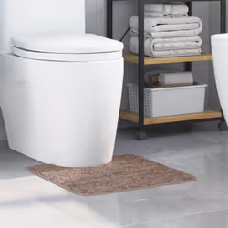 Ce tapis de bain rectangulaire en microfibre ajoute un côté luxe à votre salle de bain avec sa jolie couleur marron et sa tex ...