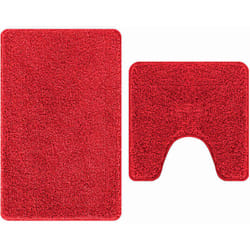 Tapis de bain 2 pcs Rouge 50 x 50 cm Polypropylène Vidaxl