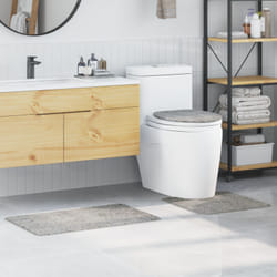 Vidaxl - Ensemble de 3 Tapis de Bain Gris Polypropylène Antidérapant