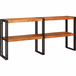 Cette table console allie style et praticité, mettant en avant la beauté du bois d'acacia massif avec un cadre en métal noir  ...