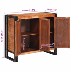 Buffet Avec Portes Marron Bois Recyclé Massif Et Métal Vidaxl - Vue supplémentaire 2