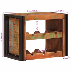 Étagère À Vin Marron 100 X 45 X 33 Cm Bois Récupéré Massif Vidaxl - Vue supplémentaire 2