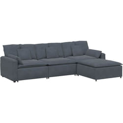 Vidaxl - Canapé modulaire avec repose-pieds et coussins gris foncé