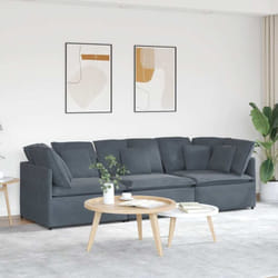 Vidaxl - Canapé modulaire avec coussins en velours gris foncé
