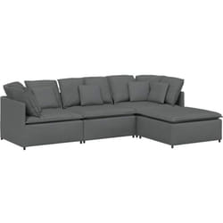 Vidaxl - Canapé modulaire et repose-pieds et coussins tissu gris foncé