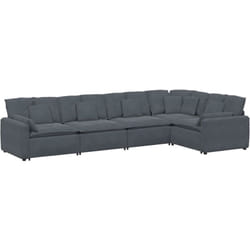 Canapé modulaire avec coussins en velours gris foncé Vidaxl