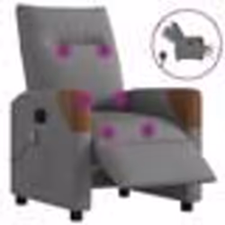 vidaXL Fauteuil inclinable de massage électrique gris foncé tissu