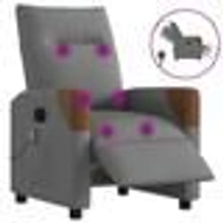 vidaXL Fauteuil inclinable de massage électrique gris foncé tissu