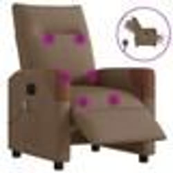 vidaXL Fauteuil inclinable de massage électrique marron tissu