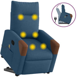 Fauteuil De Massage Inclinable Bleu Tissu Vidaxl