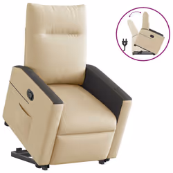 VidaXL 3324056, Tissu, Crème, Noir, mousse, 110 kg, 690 mm, 860 mm