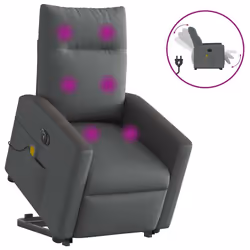 VidaXL 3324074, Tissu, Gris, Noir, mousse, 110 kg, 690 mm, 860 mm